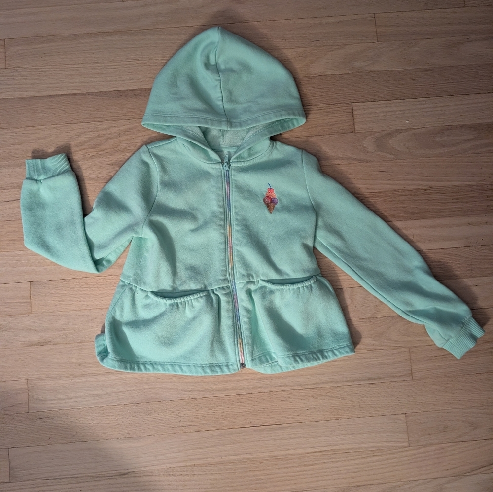 Tucker + Tate Hooded Zip-Up Sweatshirt with Ice Cream Patch